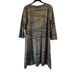 Jolibel Women's Dress Large Gray Silver Metallic Thread Long Sleeves
